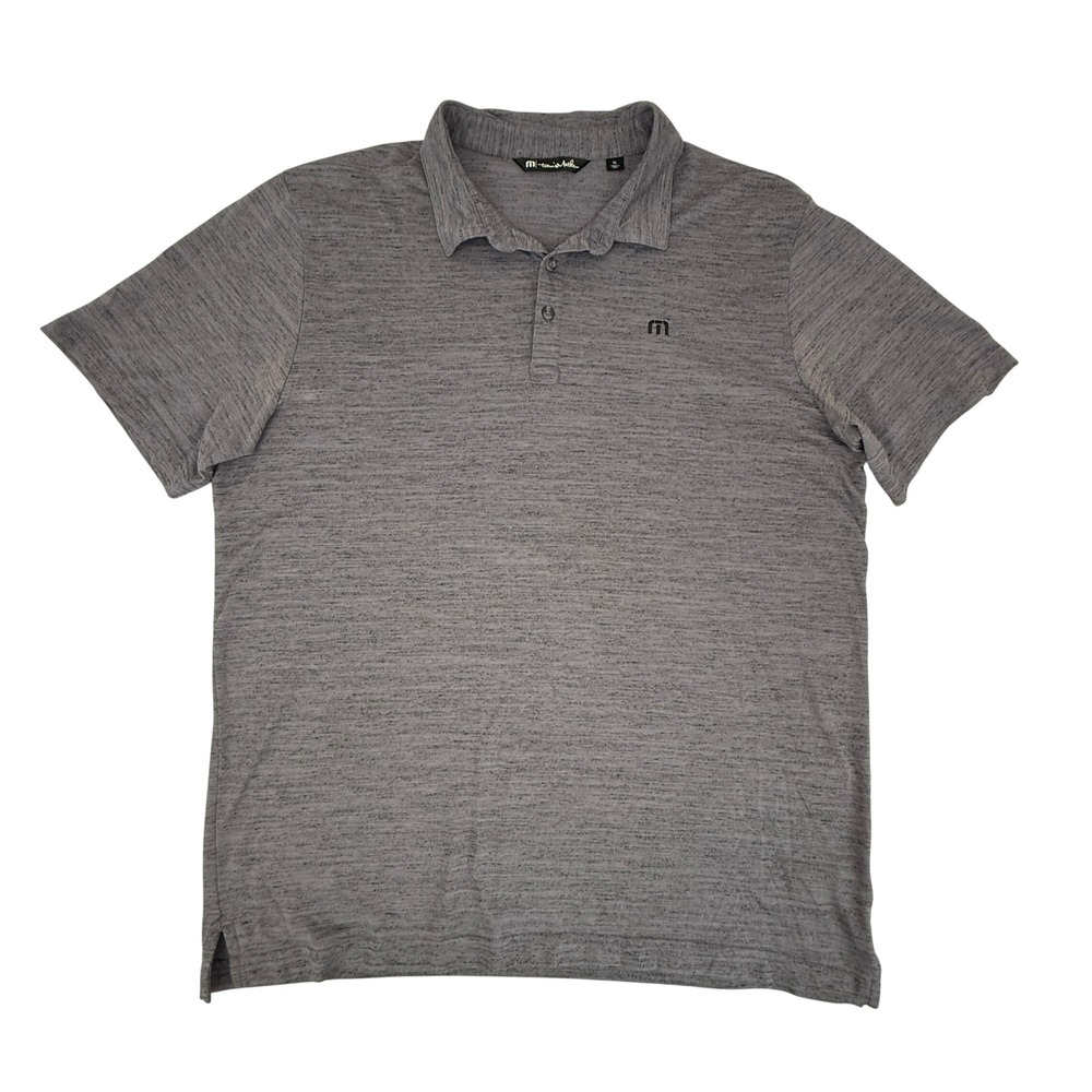 Travis Mathew Polo Men Extra Large Purple Heathered‎ Short Sleeve Golf Shirt